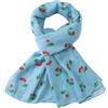 GFM® Sciarpa da donna con stampa di fiori botanici e foglie, leggera, morbida, lunga, 180 x 90 cm, accessorio per primavera, estate, tutte le stagioni, regalo per lei (FP), Ciliegie-Blu, L