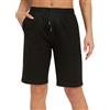 EUHOM Bermuda pantaloncini corti da donna, pantaloni sportivi estivi al ginocchio, pantaloncini sportivi in cotone, pantaloncini corti da jogging con tasche per palestra, yoga, corsa