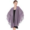 BEAUTELICATE Scialle Donna Elegante per Cerimonia Taglie Forti Chiffon Coprispalle Sheer Stola Donna per Matrimonio Estivo Sposa Abiti (Gray Purple, Taglia Unica)
