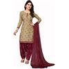 Yashika Le donne Crepe Stampato Non Cucito Salwar Vestito Materiale Con Dupatta, Beige12, taglia unica