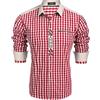 COOFANDY Camicia da uomo a maniche lunghe, a quadretti, Oktoberfest, per il tempo libero, con colletto Kent in cotone, 45-vinaccia, 5XL