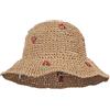 Meliyya Cappello di paglia da donna, pieghevole, regolabile, estivo, in paglia, con fiori, da spiaggia, a tesa larga, Taglia unica
