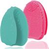 HieerBus Spazzola esfoliante in morbido silicone per la pulizia del viso, per massaggiare i pori, rimuovere i punti neri, per tutti i tipi di pelle (verde e rosa)