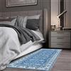 Autrefois Persia Blu 60 x 150 cm, Tappeto stampato e antiscivolo, lavabile in lavatrice, tappeto soggiorno, camera da letto, corridoio, cucina, porta