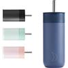 Chilly's Switch - Tazza Switch in acciaio inossidabile senza BPA con cannuccia larga per frullati e tè - A doppia parete, isolata sottovuoto - Whale Blue, 500ml
