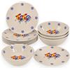 KORAT Servizio Piatti Melamina 15 Pezzi, Set Tavola 6 Persone con Piatti Piani, Piatti Fondi e Insalatiere, Lavabile in Lavastoviglie, Decoro Galli, Made in Italy
