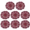sourcing map Centrini all'uncinetto, 10 pezzi, 20,3 cm, sottobicchieri rotondi in cotone all'uncinetto, tovagliette rotonde in pizzo con motivi floreali per decorazioni per feste di nozze (bordeaux)