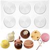 FUNSHOWCASE Tourbillon, stampo rotondo in silicone per cheesecake, mousse, biscotti, cioccolato, lecca-lecca arcobaleno, smalto, strato, torte, 6 cavità, diametro 7,6 cm