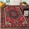 GUGJHFVH Wohnzimmer Kurzflor Teppich Schlafzimmer Waschbar Rutschfest Bodenteppich Korridor Spielzimmer Weich Teppich Abstraktes Geometrisches Rot Im Retro-Stil, 160 x 190 cm