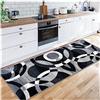 Siunwdiy Tappeto Cucina Passatoia 2.5 Metri,Nero, Grigio, Bianco,Tappeto Lungo per Cucina,Tappeti Runner Multiuso Lavabile,Runner Tappeto per Soggiorno Camera da Letto Corridoio Entrata，60X250CM