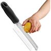 Generisch Strumento per il limone con manico | Grattugia limone con spazzola - Grattugia per - Grattugia per il limone - Grattugia per il formaggio tenuto a mano, in acciaio inox, antiscivolo per