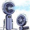 Otlonpe Ventilatore portatile portatile, potente 4 alte velocità, ricaricabile, piccolo ventilatore a mano nebulizzatore d'acqua, 4000 mAh a batteria, pieghevole, cordino, raffreddamento personale per