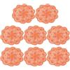 sourcing map Centrini all'uncinetto, 10 pezzi, 20,3 cm, in cotone lavorato a mano, tovagliette rotonde in pizzo con motivi floreali per decorazioni per feste di nozze (arancione)