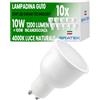 Bratek 10 Lampadine GU10 Led 4000k Luce Naturale con Chip Osram, 6W 120lm/W