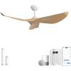 Sofucor 132 cm Smart Ventilatore da Soffitto con Alexa/App, Telecomando, DC, Timer, 6 Velocità, Silenzioso Ventilatore da Soffitto senza Luce per Camera da Letto Soggiorno