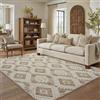PureCozy Tappeto Salotto 150x210cm Beige Marrone Soggiorno Moderno Lavabile in Lavatrice Antiscivolo Tappeti Sala Cameretta Camera da Letto Ufficio Pelo Corto 3D Effetto Carpet Geometrico