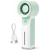 RAYPOW Ventilatore a mano con spray, 5 velocità, batteria 1200 mAh, USB-C, serbatoio rimovibile, mini ventilatore portatile per viaggi, ufficio ed estate, verde