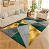 Rug-QJDDUP Tappeto Salotto Pelo corto, Nero Grigio Bianco Verde Giallo Geometrico Art Déco Moderno,Green Yellow,160 x 200 cm,Tappeti Soggiorno, Camera da Letto, Sala da pranzo, Salone,