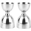 Goktvai Set di 2 Misurini per Cocktail, da 60 ml e 30 ml in Acciaio Inox a Doppia Campana con Tacche di Misurazione Interne Ideali per Bar Domestici e Commerciali Dosare Shot Liquori