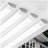 Qsmile Reglette LED 120 cm (pacchetto di 4) 40 W Neon LED Garage 6400 K 3550 lm, bianco super luminoso ultra sottile, tubi luminosi facili da installare per uffici, magazzini, garage