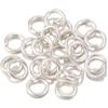 AHSUQPL Anelli di salto aperti in metallo Anello di collegamento 200 pezzi Multicolori 14-20mm x 1,2-2mm for la creazione di gioielli(Frosted Silver,14mm x 1.2mm)