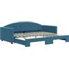vidaXL Divano letto estraibile blu 90x200 cm velluto