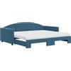 vidaXL Divano letto estraibile con materasso blu 90x200 cm velluto