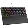RAMPAGE Tastiera da gioco Rampage Plowerk60, cablata, meccanica, con interruttori Blue, illuminazione LED arcobaleno, colore nero