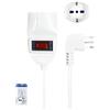 A2ZWORLD Prolunga Elettrica 3 Metri Con Interruttore, Spina Italiana Piccola 10A, Presa Multistandard Bipasso Schuko 10/16A, Max 2300W 250V, Colore Bianco