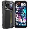 HOTWAV Hyper 7 Pro 5G Rugged Smartphone Android 14 120Hz 2.4K 6.6'' FHD+