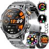 LIGE 1000 mAh Smartwatch Uomo,1.7" Smart Watch Militare con Torcia LED,110+ Modalità Sportive,IP68 Impermeabile,Chiamata Bluetooth,Frequenza Cardiaca, Android iOS,3 Braccialetti