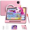 Easerush P10 Kid Tablet con Penna Custodia in Silicone, Rosa