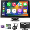 Jzones Carplay Auto, 9'' Schermo per Auto, Supporto CarPlay e Android Auto