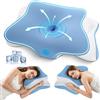 A-Pce Cuscino Cervicale Memory Foam, Cuscino Ortopedico Ergonomico per Dolori al Collo e alle Spalle, Cuscini per Dormire sul Fianco Rinfrescante con Fodera in Seta di Ghiaccio Lavabile, Blu