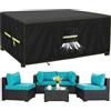 VDISRR Copertura Tavolo Esterno Impermeabile 300x250x100cm, 420D Resistente Tessuto Oxford Copertura Per Mobili da Giardino con Sfiato d'Aria Telo Esterno Antivento, Anti-UV, Antipolvere