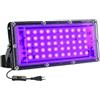 CREATESTAR LED Luce Nera 50W, Faro UV LED IP65 Impermeabile Faretto con 1,5m Spina, Lampada per Discoteca Festa Glow Acquario Bar Poster Fluorescente Halloween (1)