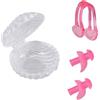 Beavorty Set Tappi Orecchie e Pinza Naso da Nuoto in Silicone Rosa