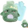 KBIBCK Borsa Acqua Calda, Borsa dell'Acqua Calda, 400ML Borsa Acqua Calda Peluche, Borsa dell'acqua Calda Gomma con Morbido Peluche Scaldamani, Rapido Sollievo dal Dolore e Comfort