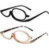 TXUJZP 2 Pezzi Occhiali da Lettura per Trucco, Occhiali Trucco Ingrandimento Monolente Rotante Flip-up, per Donna e Ragazze, Lente Ribaltabile, Accessorio Cosmetico