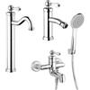 Jacuzzi Kit rubinetti lavabo alto bidet e gruppo vasca serie Tosca di Jacuzzi Rubinetteria