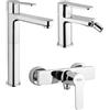 Jacuzzi Set miscelatori lavabo alto + bidet + esterno doccia Jacuzzi | rubinetteria Eolo ottone cromato per piletta click clack