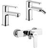 Jacuzzi Set miscelatori lavabo + bidet + esterno doccia Jacuzzi | rubinetteria Eolo ottone cromato per piletta click clack