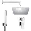 Jacuzzi Set doccia tank Jacuzzi | rubinetteria con soffione ultrapiatto quadrato 20 cm braccio doccia doccetta e miscelatore doccia incasso