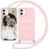 Yoedge Cover con Cordino per Apple iPhone 12/12 Pro Personalizzata 6,1,Custodia con Laccio Collana Custodie Personalizzabile con Foto Testi Immagine Personalizzate Rosa Custom per iPhone 12 Pro Case