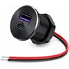 Powice Presa USB 12 V per camper, in alluminio, 12 V, presa USB C con USB-A QC3.0 18 W e USB-C PD 30 W, presa da 12 Volt per auto, camper, barca e roulotte