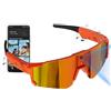QQCHGOL Occhiali da sole intelligenti per ciclismo, con fotocamera, con Bluetooth, controllo vocale, riconoscimento oggetti, occhiali polarizzati ChatGPT (Nero, V06) (Arancione)