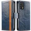 Generico DayQiQiPu Cover per Realme GT Master (6,43 Pollici) Custodia in pelle PU con Patchwork Guscio Protettiva Anti-Skimming Custodia Portafoglio Flip Caso Business, Blu