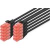 DIGITUS DK-1617-005-BL-10 - Cavo patch Cat-6, U-UTP, LSZH, AWG 26/7, 0,5 m, 10 pezzi, colore: nero, 0,5 m - 10 Pezzi, Cat 6 - U/UTP - LSZH