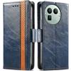 Generico DayQiQiPu Cover per Realme GT 8 Pro (6,79 Pollici) Custodia in pelle PU con Patchwork Guscio Protettiva Anti-Skimming Custodia Portafoglio Flip Caso Business, Blu