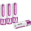 imuto 4 batterie AA ricaricabili al litio, 1,5 V, 4200 mWh